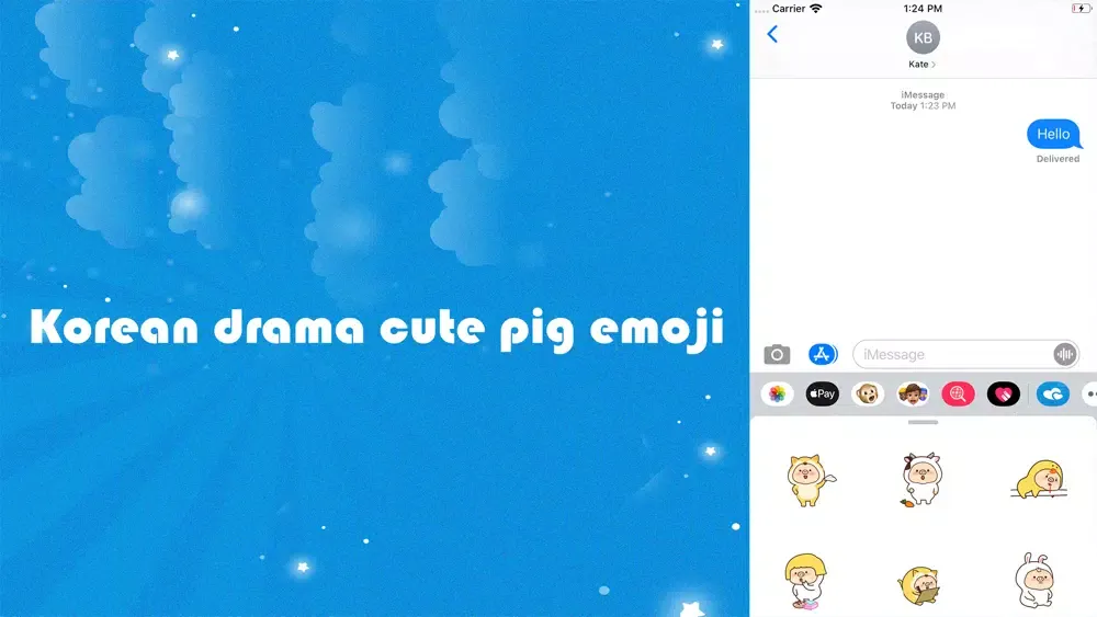 Screenshot di Korean drama cute pig emoji