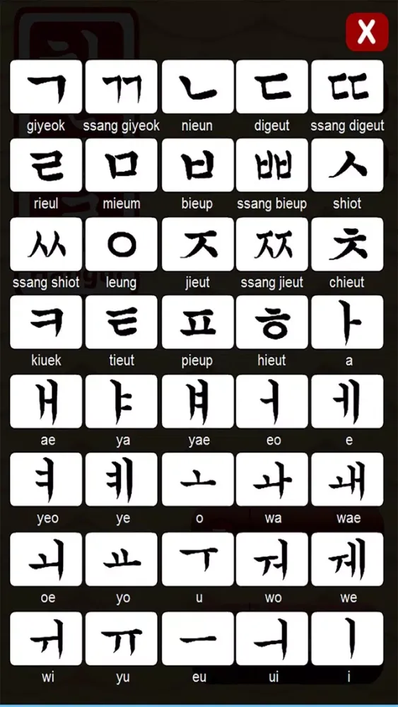 تصاویر Hangul Quiz (Multiple Choice Quiz)