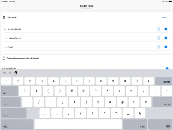 تصاویر Golden Ratio Tech Calculator iPad 