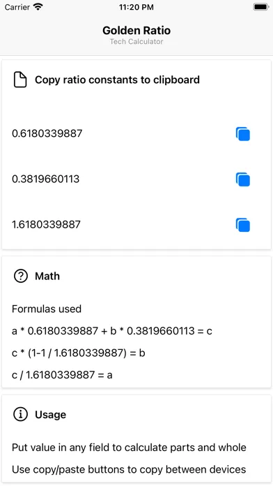 تصاویر Golden Ratio Tech Calculator