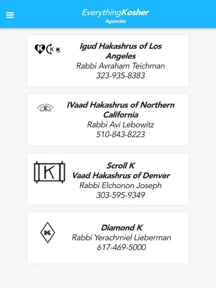 Capturas de tela do Everything Kosher App iPad 