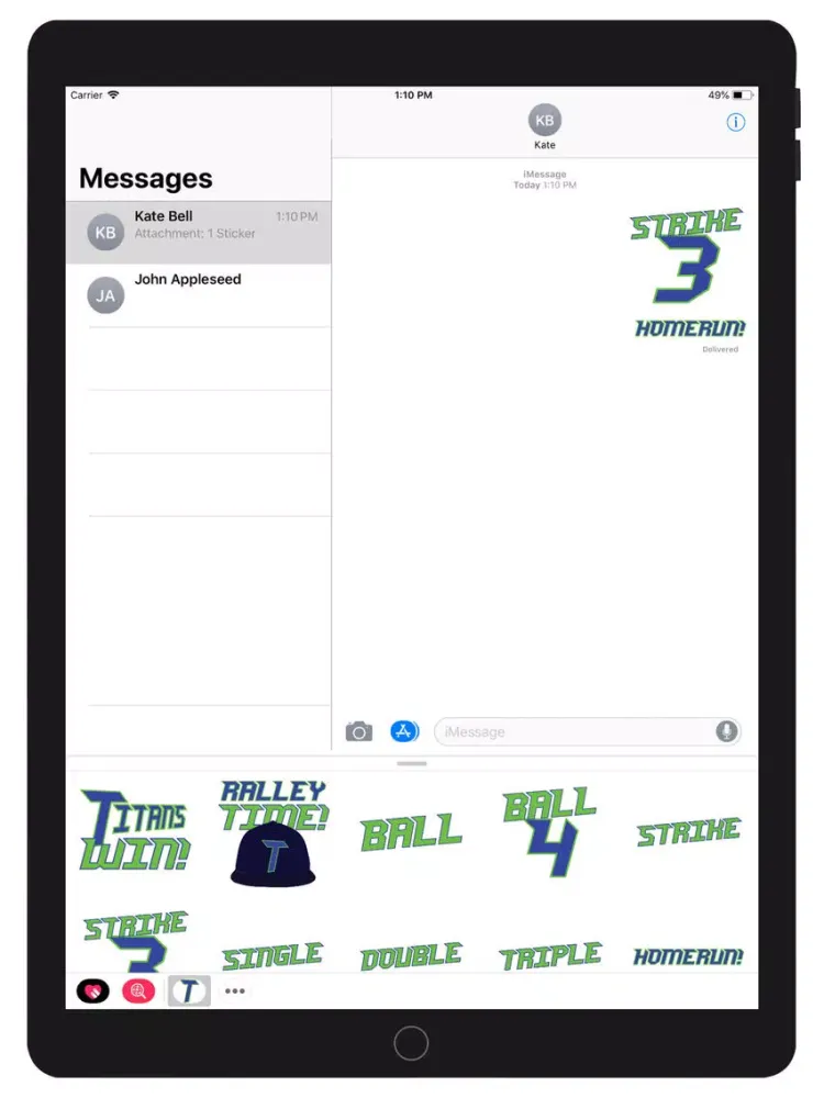 Titans Baseball Sticker Pack iPad  স্ক্রিনশট