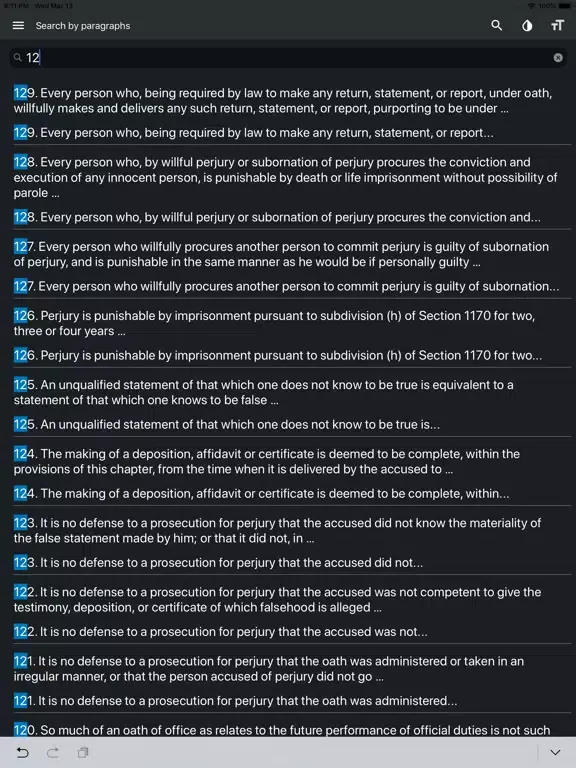 California Penal Code 2020 iPad  Screenshots