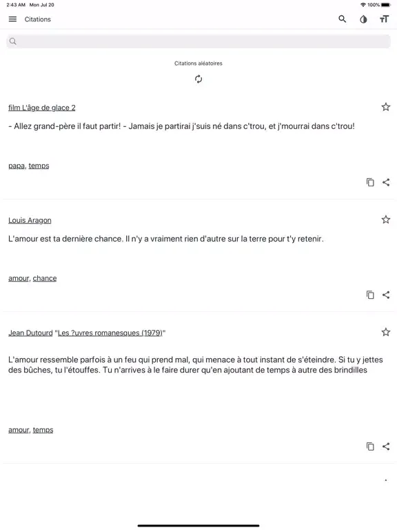 Citations et aphorismes (fr) iPad 应用截图