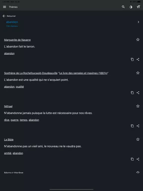 Citations et aphorismes (fr) iPad 应用截图