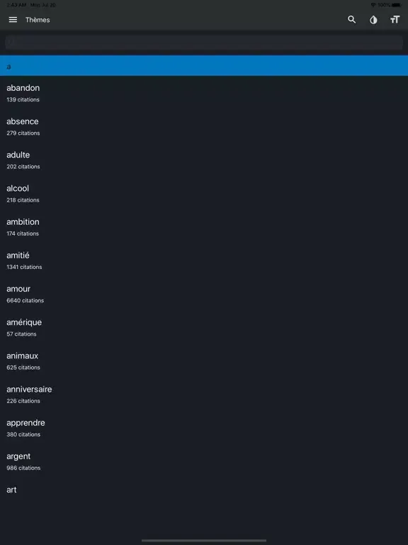 Citations et aphorismes (fr) iPad 应用截图
