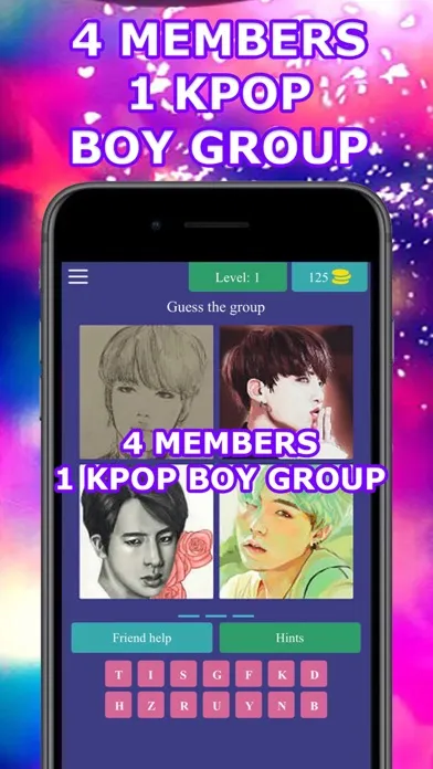 4 Members 1 KPop Boy Group 스크린샷