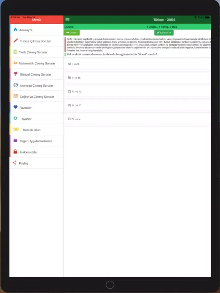 Screenshot di Çözümlü KPSS Çıkmış Soruları iPad 