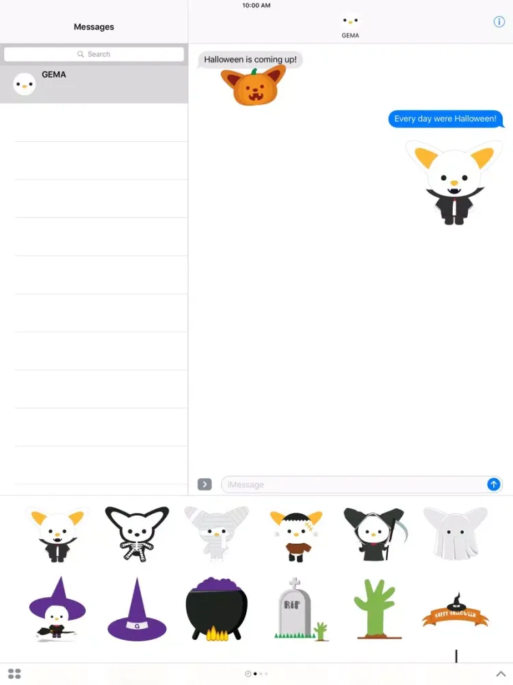 Tangkapan layar GEMA Stickers: Halloween iPad 