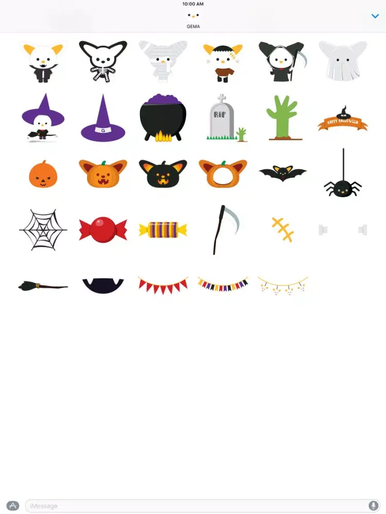Tangkapan layar GEMA Stickers: Halloween iPad 