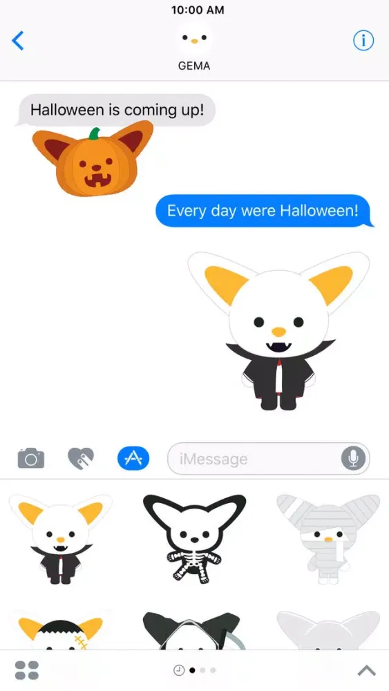 Tangkapan layar GEMA Stickers: Halloween