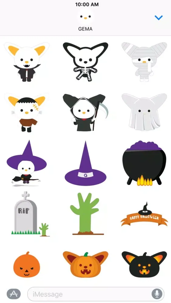 Tangkapan layar GEMA Stickers: Halloween