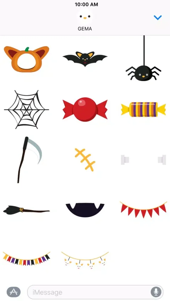 Tangkapan layar GEMA Stickers: Halloween