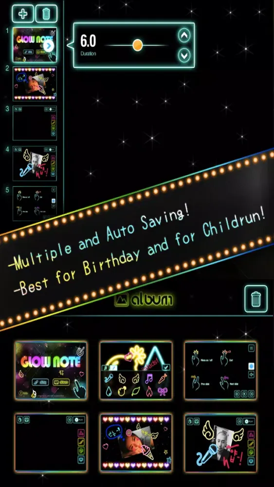 Captures d'écran de Draw Everything! GLOW Note Free!