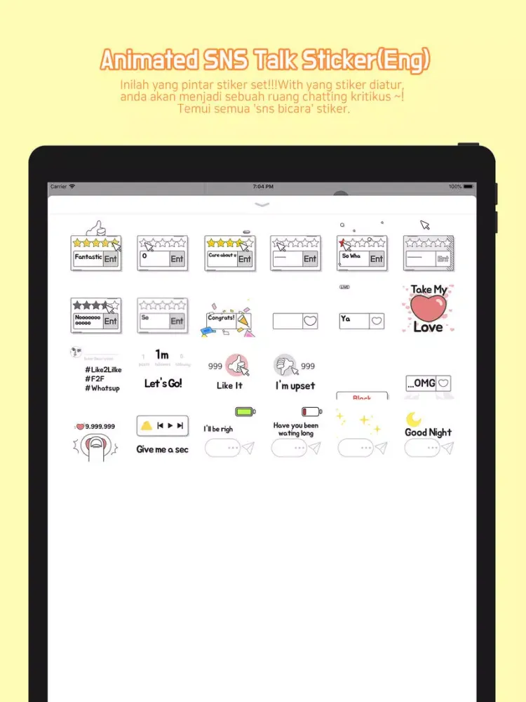 Captures d'écran de Animated SNS Talk Sticker(Eng) iPad 