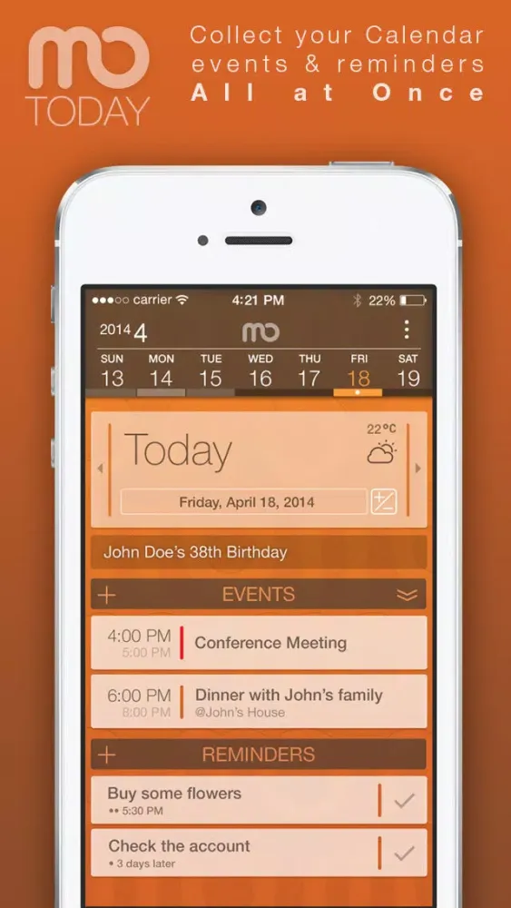 Tangkapan layar mo.Today - Cal/Todo: All in one Task manager
