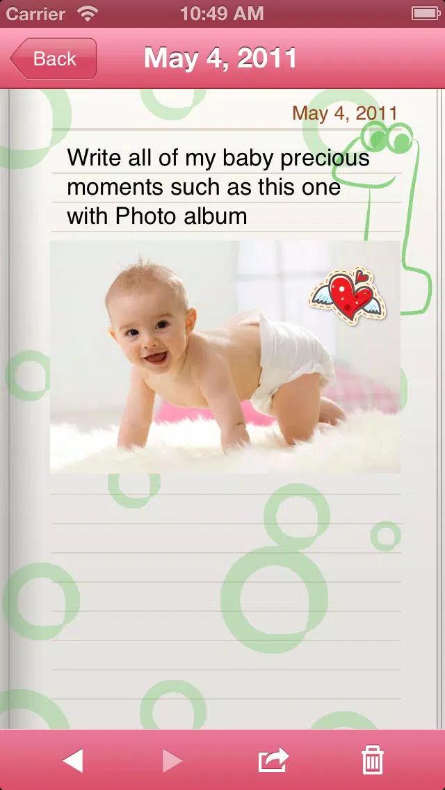 Tangkapan layar My Baby Diary (Lite)