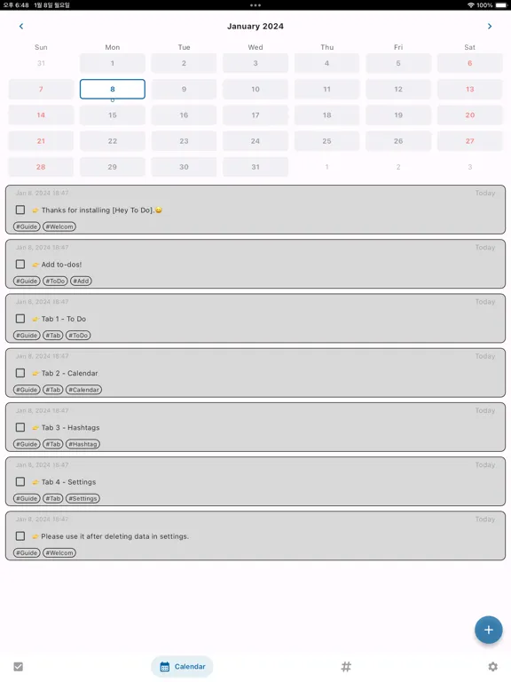 Hey To Do: Calendar,Hashtag iPad 应用截图