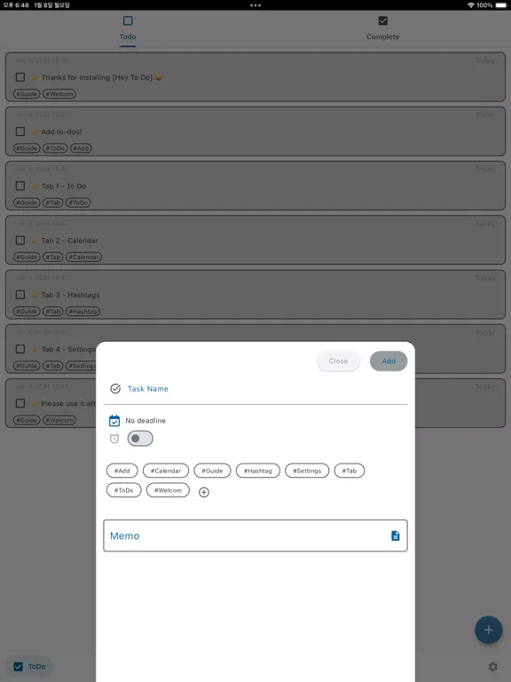 Hey To Do: Calendar,Hashtag iPad 应用截图