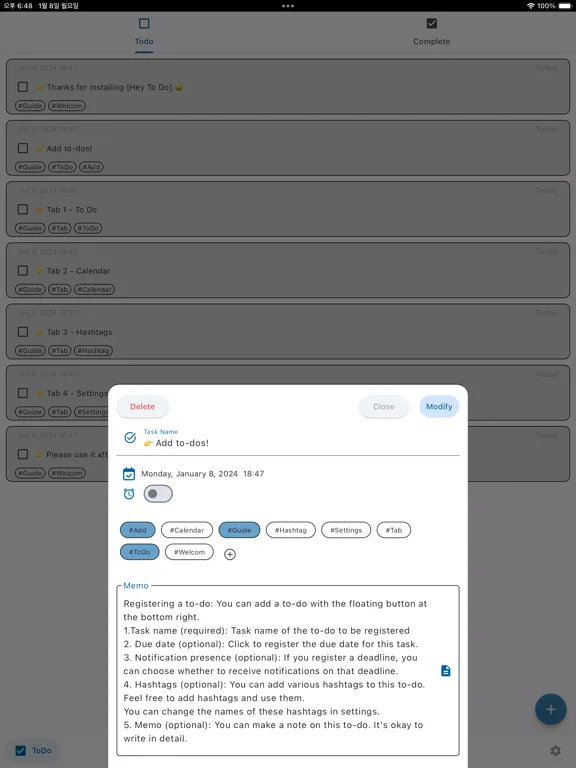 Hey To Do: Calendar,Hashtag iPad 应用截图