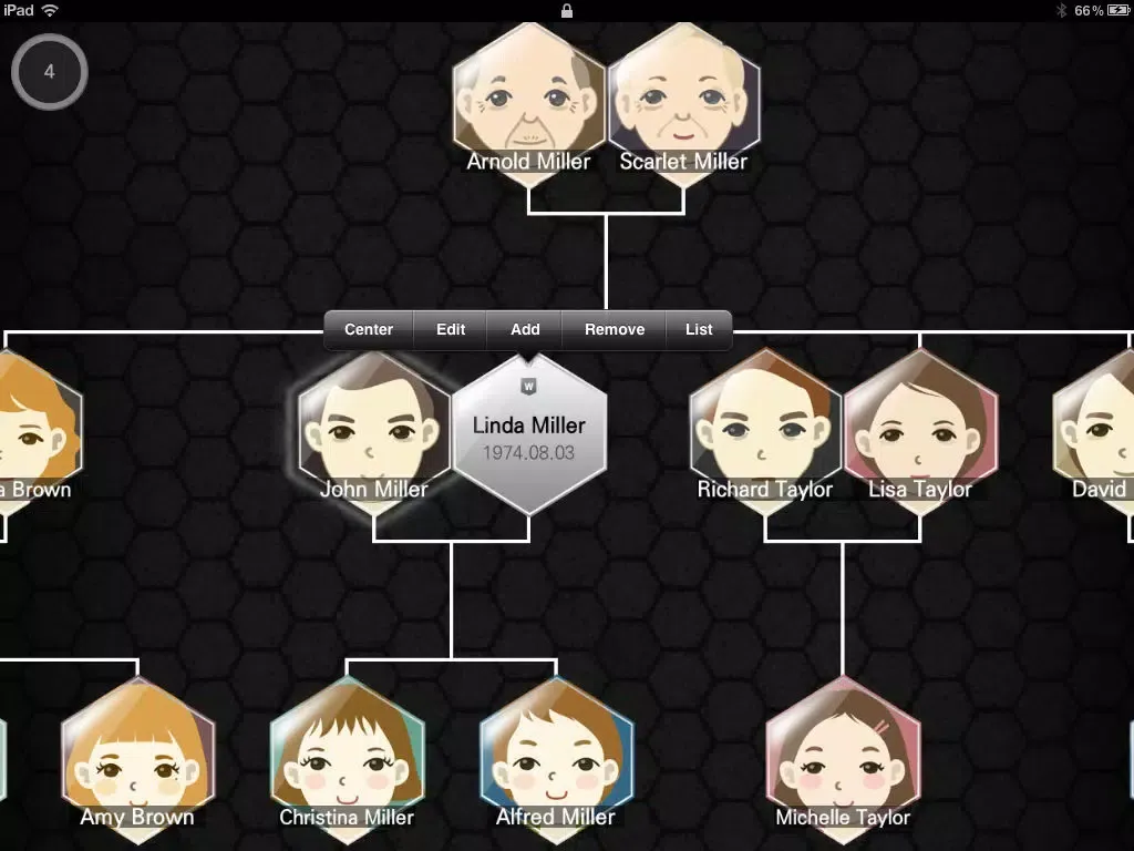 Tangkapan skrin FamilyTree Universal iPad 