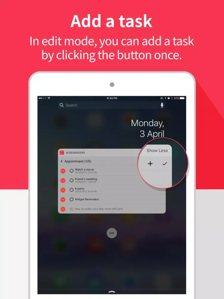 Capturas de tela do Widget Reminders iPad 