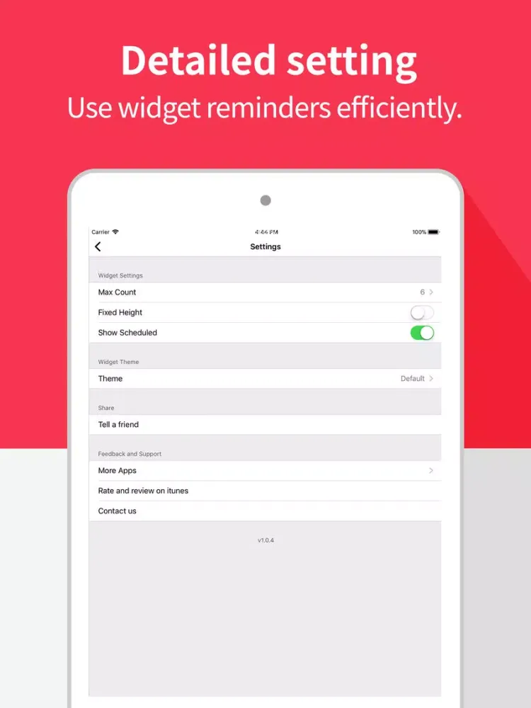 Capturas de tela do Widget Reminders iPad 