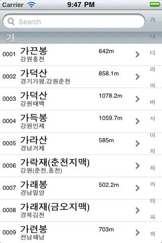 Ảnh chụp màn hình của 등산지도 산으로가는길