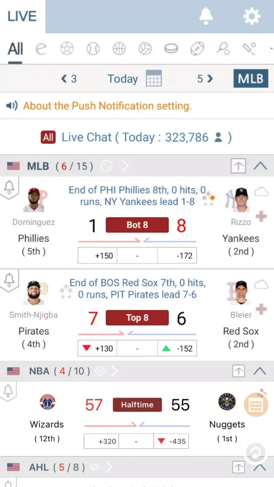 LIVE Score, Real-Time Score Screenshots