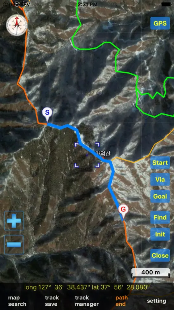 eSan Mountain GPS Track Map Screenshots