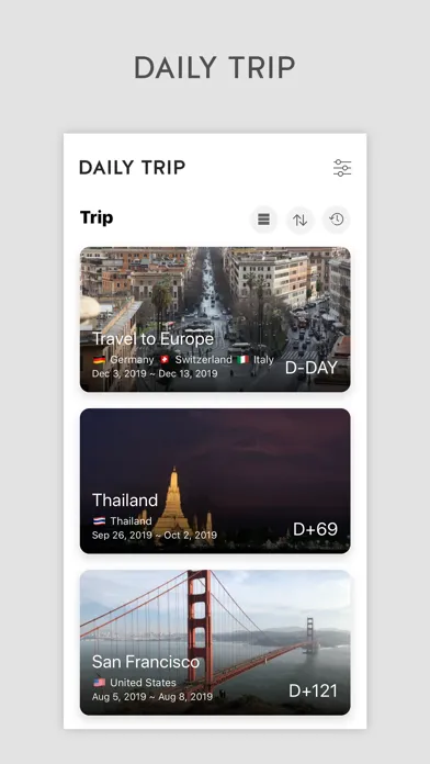 DAILY TRIP - Trip History Screenshots
