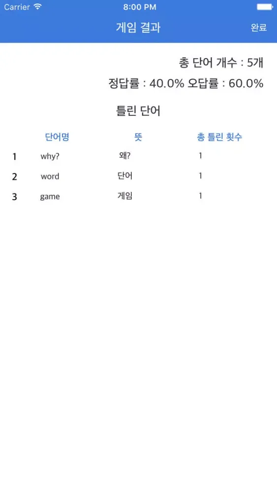 Tangkapan skrin 워드북-영어편
