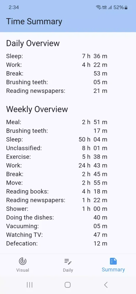 Captures d'écran de Timebook