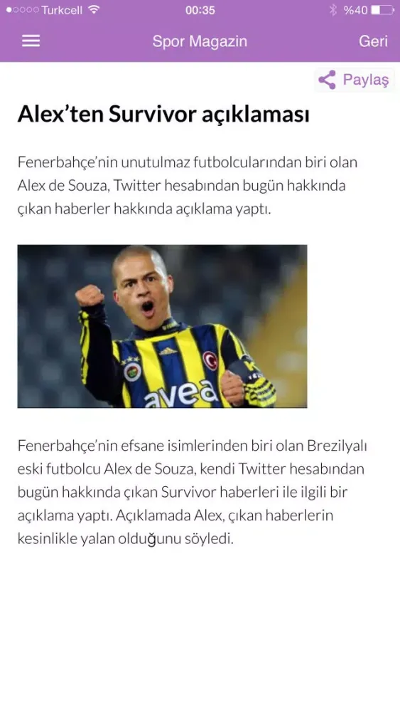 Tangkapan layar Spor Magazin
