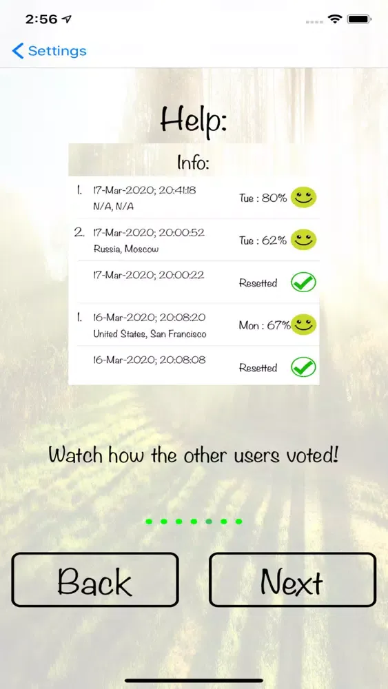 Capturas de tela do Happy Index