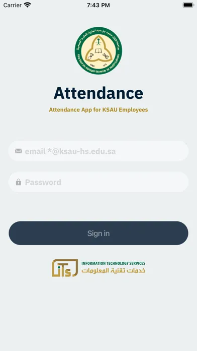 Capturas de tela do KSAU Attendance