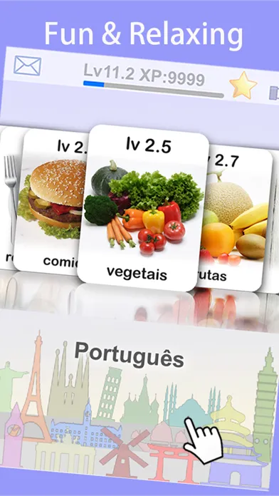 Capturas de tela do Learn Portugal Portuguese Words&Phrases FlashCards