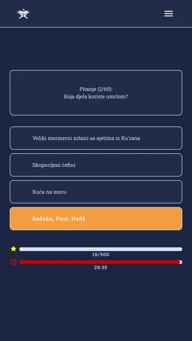 Zrzuty ekranu Islamski kviz - pitajucene.com