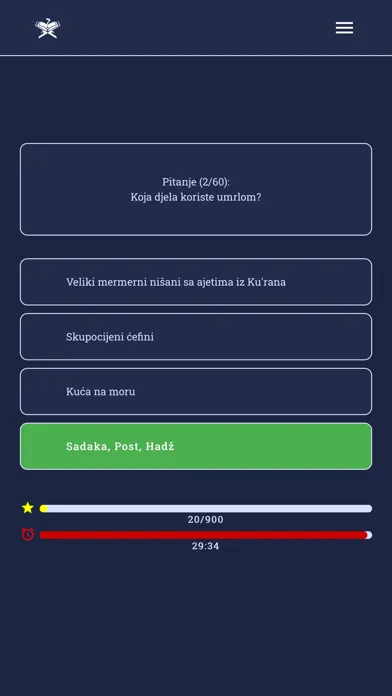 Zrzuty ekranu Islamski kviz - pitajucene.com