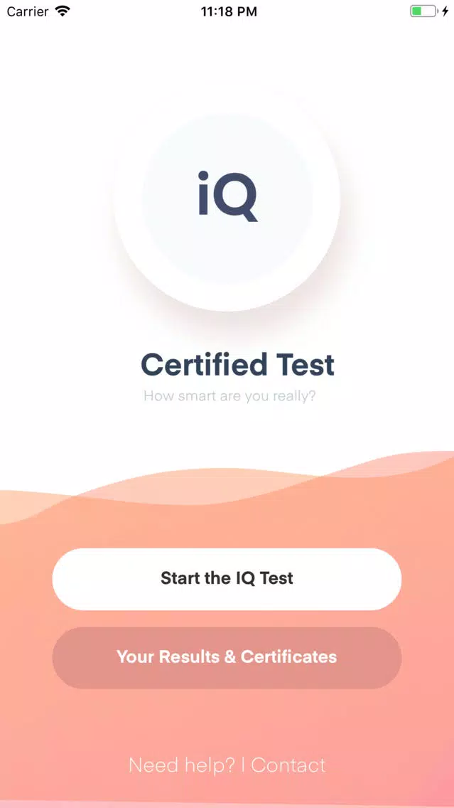 ภาพหน้าจอของ Certificated IQ Test