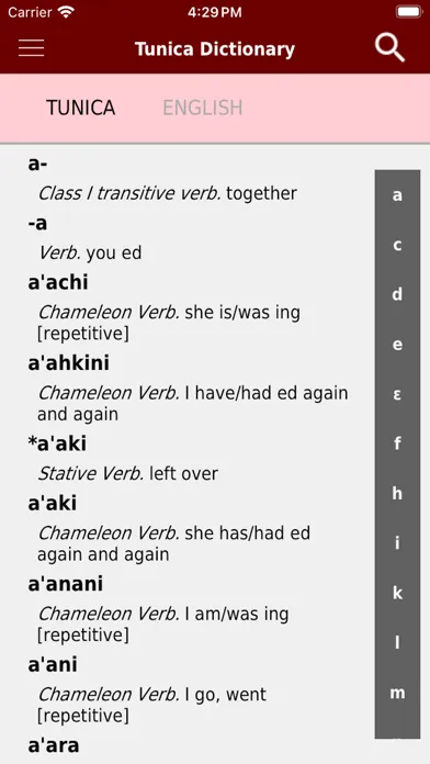 Tunica-English Dictionary應用截圖