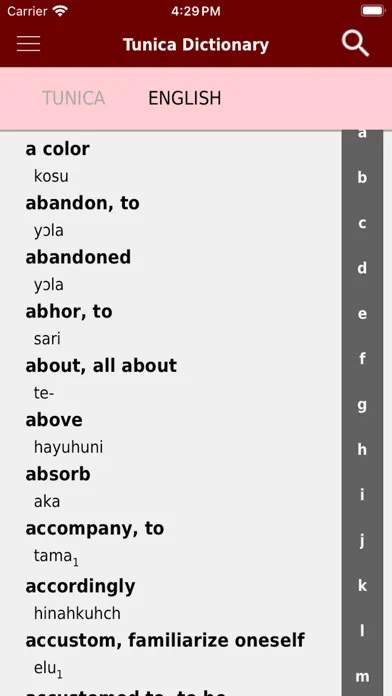 Tunica-English Dictionary應用截圖