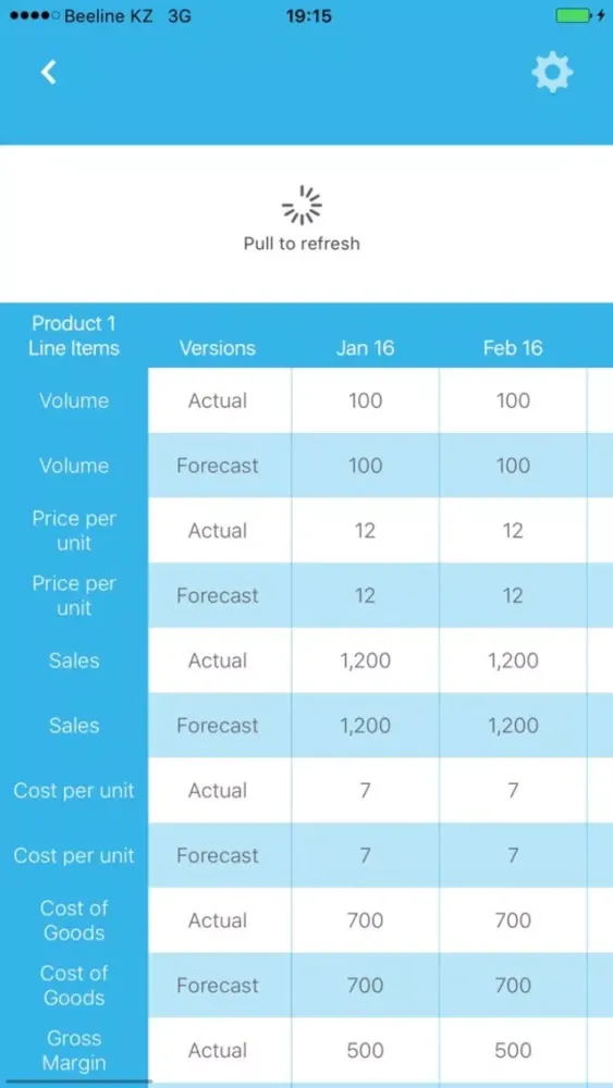 Capturas de pantalla de Flashboard - Anaplan reporting