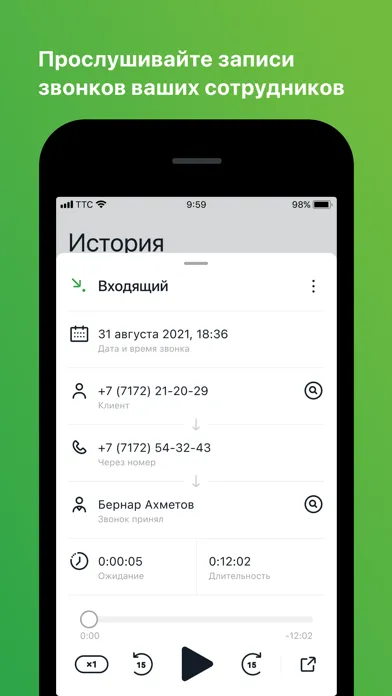 Скриншоты Виртуальная АТС TTC