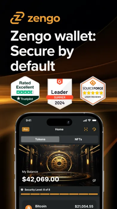 Tangkapan layar Zengo: Crypto & Bitcoin Wallet