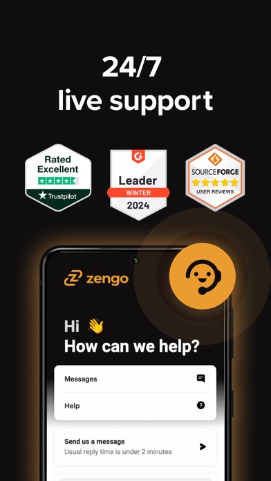 Tangkapan skrin Zengo: Crypto & Bitcoin Wallet