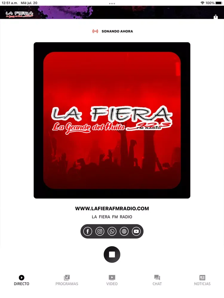 Tangkapan layar La Fiera FM Radio iPad 