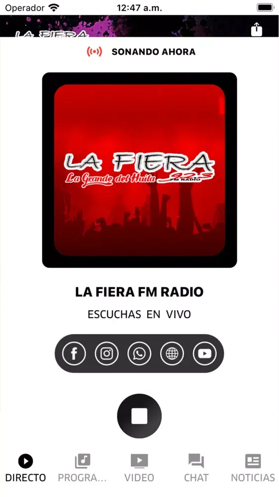 Tangkapan layar La Fiera FM Radio