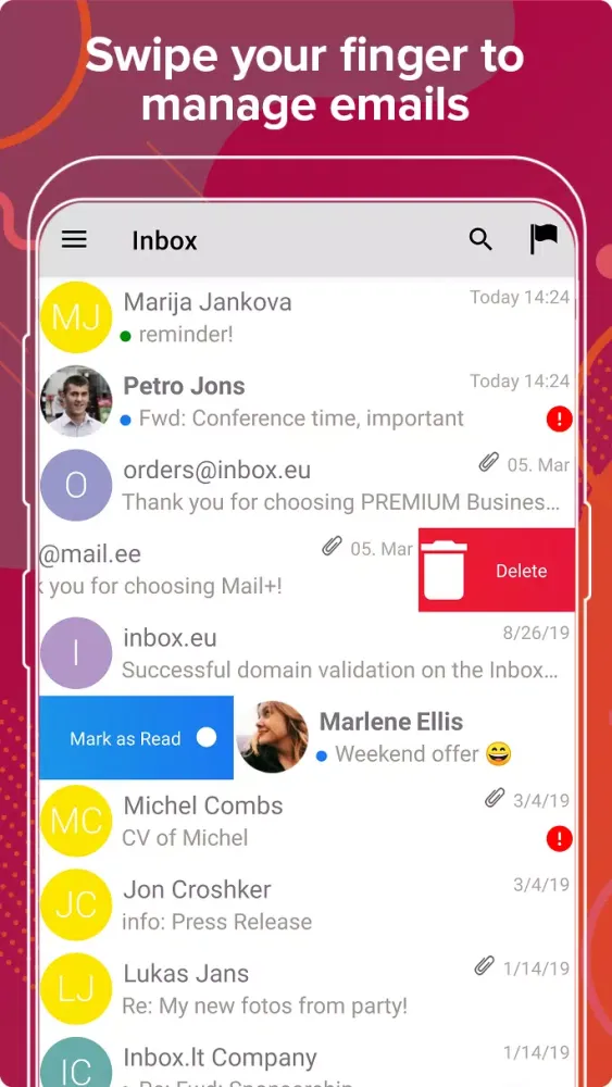 Capturas de tela do Inbox.la email