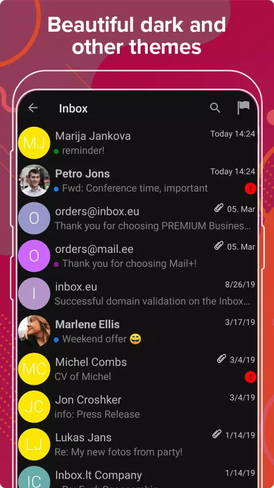 Capturas de tela do Inbox.la email